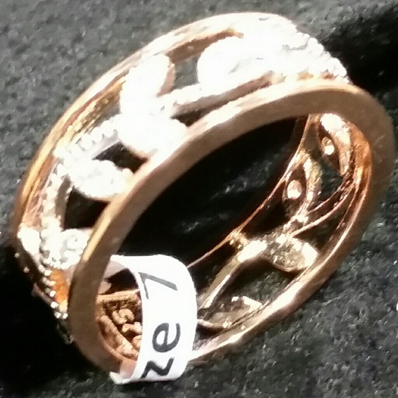 Rose gold and silver leaf band - Picture 4 of 4